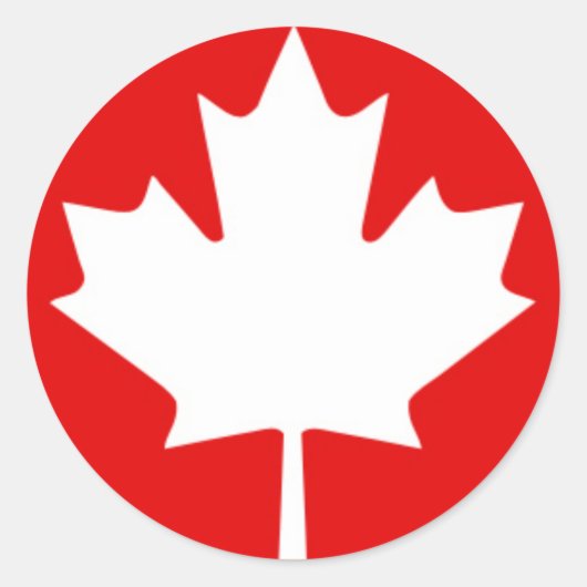 Weißer Ahornleder im roten Hintergrund Runder Aufkleber (Vorderseite)