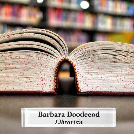 Weißer Akrylon Namensplakette