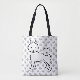 Weißer Alaskan Klee Kai Süßer Hund & Pfoten Tasche