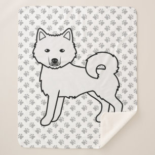 Weißer Alaskan Malamute Süßer Cartoon-Hund Sherpadecke