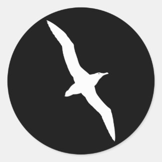 Weißer Albatross-Vogel im Flug Runder Aufkleber