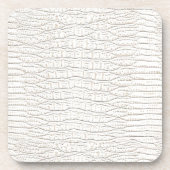 WEISSER ALLIGATORhaut-ENTWURF Getränkeuntersetzer (Vorderseite)