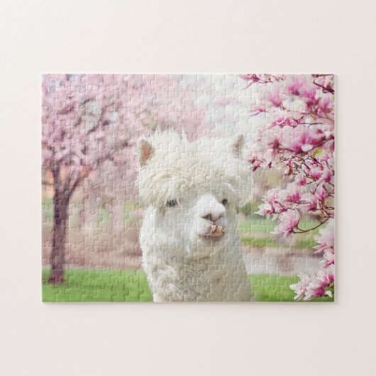 Weißer Alpaca Puzzle (Horizontal)