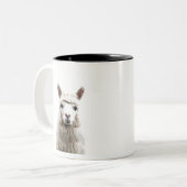 Weißer Alpaca Zweifarbige Tasse (Vorderseite Links)