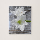 Weißer Amaryllis und Schnee I Puzzle (Vertikal)