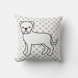 Weißer Amerikanischer Bulldogge Süßer Cartoon-Hund Kissen