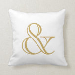 Weißer Ampersand Kissen<br><div class="desc">Gold Ampersand auf weißem Hintergrund.</div>