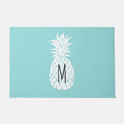 weißer Ananas Fußmatte (Vorderseite)