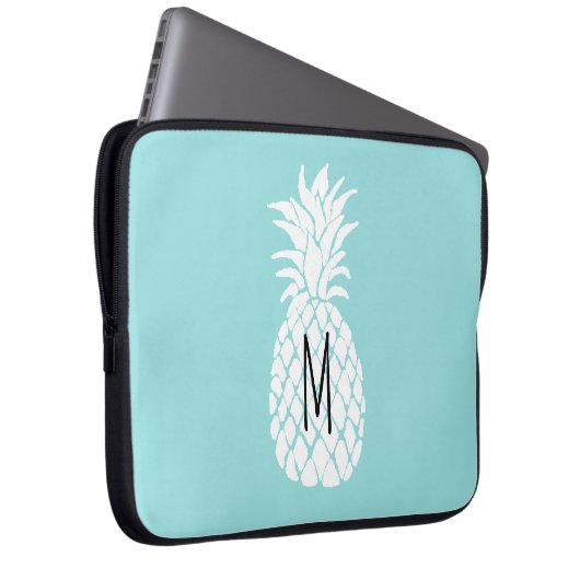 weißer Ananas Laptopschutzhülle (Vorne Rechts)
