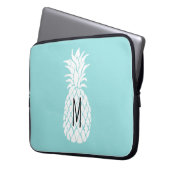 weißer Ananas Laptopschutzhülle (Vorderseite Links)