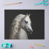 Weißer andalusischer Stallion Decoupage Seidenpapier (Basteln)