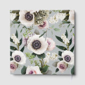 Weißer Anemon auf Northern Droplet Grau Gästebuch (Rückseite)