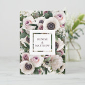 Weißer Anemon Save the Date auf Schneeweiß Einladung (Stehend Vorderseite)