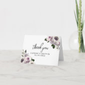 Weißer Anemon und Lila Brautparty mit Blumen Dankeskarte (Vorderseite)