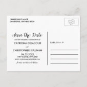 Weißer Anemone Blumenreath Save the Date Postkarte (Rückseite)