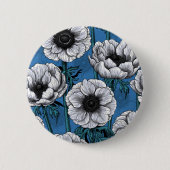 Weißer Anemongarten Button (Vorderseite)