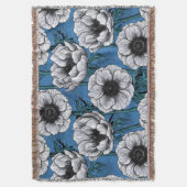 Weißer Anemongarten Decke (Vorderseite Vertikal)