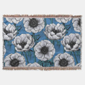 Weißer Anemongarten Decke (Vorderseite)