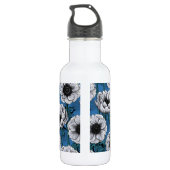 Weißer Anemongarten Edelstahlflasche (Rückseite)