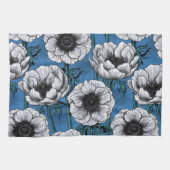 Weißer Anemongarten Geschirrtuch (Horizontal)