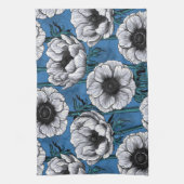 Weißer Anemongarten Geschirrtuch (Vertikal)