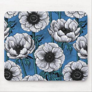 Weißer Anemongarten Mousepad