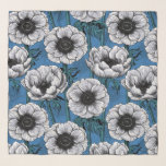 Weißer Anemongarten Schal<br><div class="desc">Anemone Blume gezeichnet in Illustrator, nahtlose Vektormuster.</div>