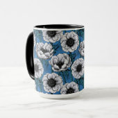 Weißer Anemongarten Tasse (Vorderseite Links)