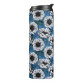 Weißer Anemongarten Thermosbecher (Nach links gedreht)
