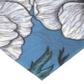 Weißer Anemongarten Tischdecke (Schrägansicht)