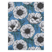 Weißer Anemongarten Tischdecke (Vorderseite)