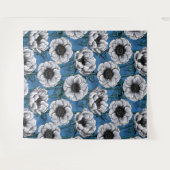 Weißer Anemongarten Wandteppich (Vorderseite (Horizontal))