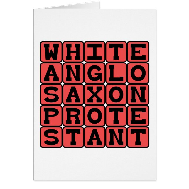 Weißer angelsächsischer Protestant, WASP (Vorne)