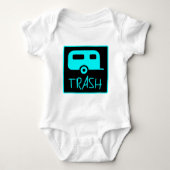 Weißer Anhänger-Park-Abfall-armer stummer Redneck Baby Strampler (Vorderseite)