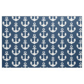 Weißer Anker auf Navy Blue Background Pattern Stoff (Fat Quarter (45,7 x 55,9 cm))
