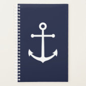 Weißer Anker auf Navy Blue Planer (Vorderseite)