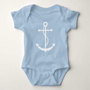 Weißer Anker Baby Strampler
