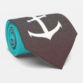 Weißer Anker des Steigungsaqua-Rotes | Krawatte (Gerollt)