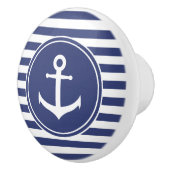 Weißer Anker im dunkelblauen Kreis auf Streifen Keramikknauf (Rechts)