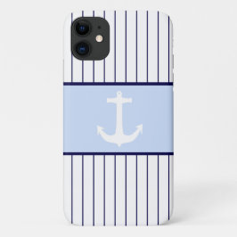 Weißer Anker Kapitän Blue Stripes Sea Ozean Case-Mate iPhone Hülle
