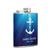 Weißer Anker mit Seegeschenken des Seil-| Flachmann (Rechts)