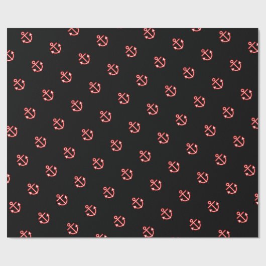 Weißer Ankerentwurf der Marine Geschenkpapier (Flach)