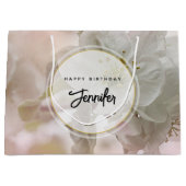 Weißer Apfelblütenfotografie Geburtstag Große Geschenktüte (Vorderseite)