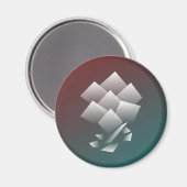 Weißer aquamariner Bordeaux Magnet (Vorderseite/Rückseite)