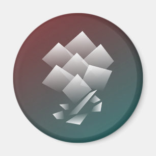 Weißer aquamariner Bordeaux Magnet