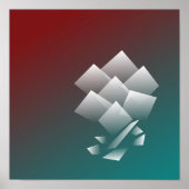 Weißer aquamariner Bordeaux Poster (Vorne)