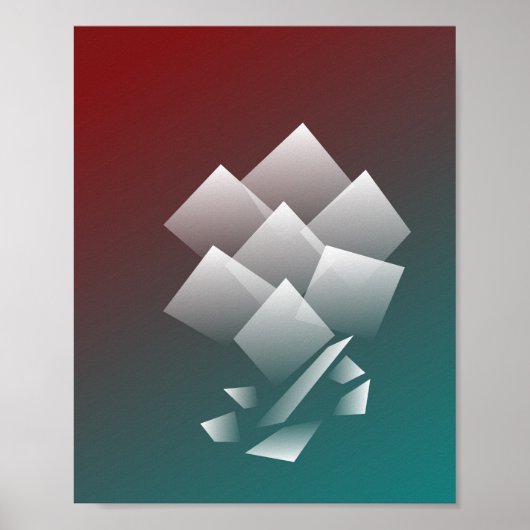 Weißer aquamariner Bordeaux Poster (Vorne)