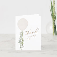 Weißer Aquarellballon Eucalyptus Baby Dusche