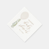 Weißer Aquarellballon Eucalyptus Baby Dusche Serviette (Ecke)