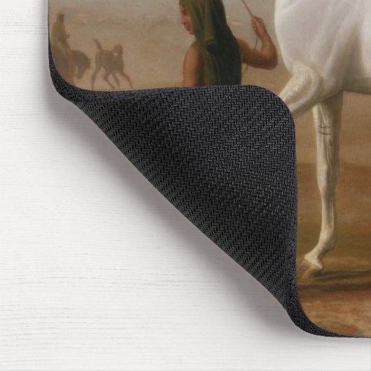 Weißer arabischer Stallion Mousepad (Ecke)